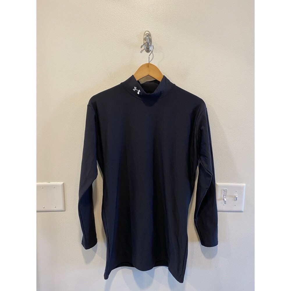 Under Armour Mens ColdGear Mock Neck Compression Shirt Long Sleeve Black XXL